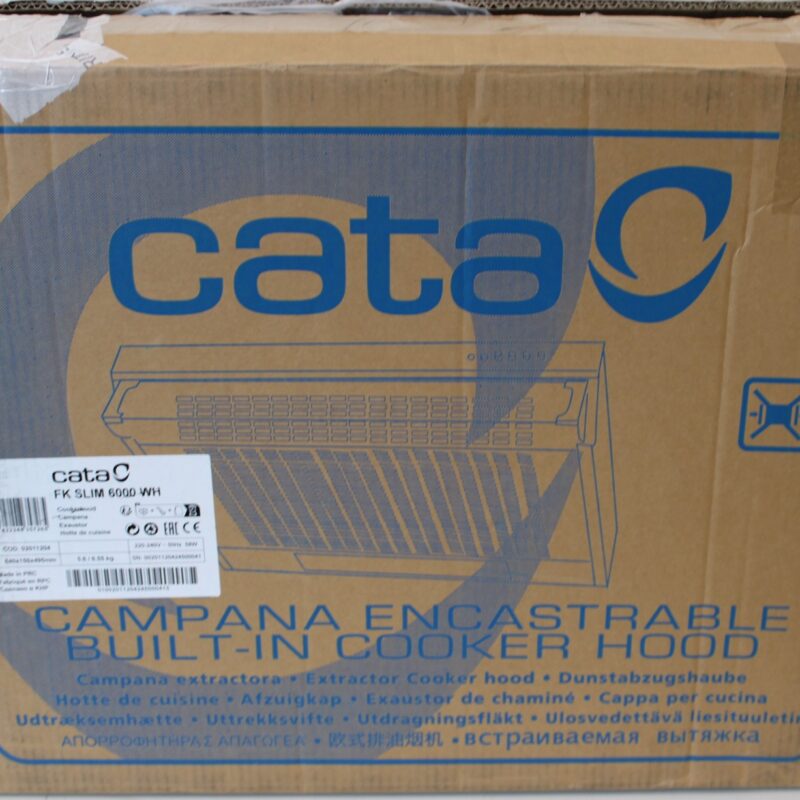SALE OUT. | SALE OUT. | CATA | Hood | FK SLIM 6000 WH | Conventional | Energy efficiency class B | Width 60 cm | 162 m³/h | Mechanical | LED | White | RENEWED, SCRATCHED BODY (TOP) | 34 month(s)