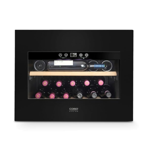 Caso | Wine Cooler | WineDeluxe E 18 | Energy efficiency class G | Built-in | Bottles capacity 18 bottles | Cooling type Compressor technology | Black