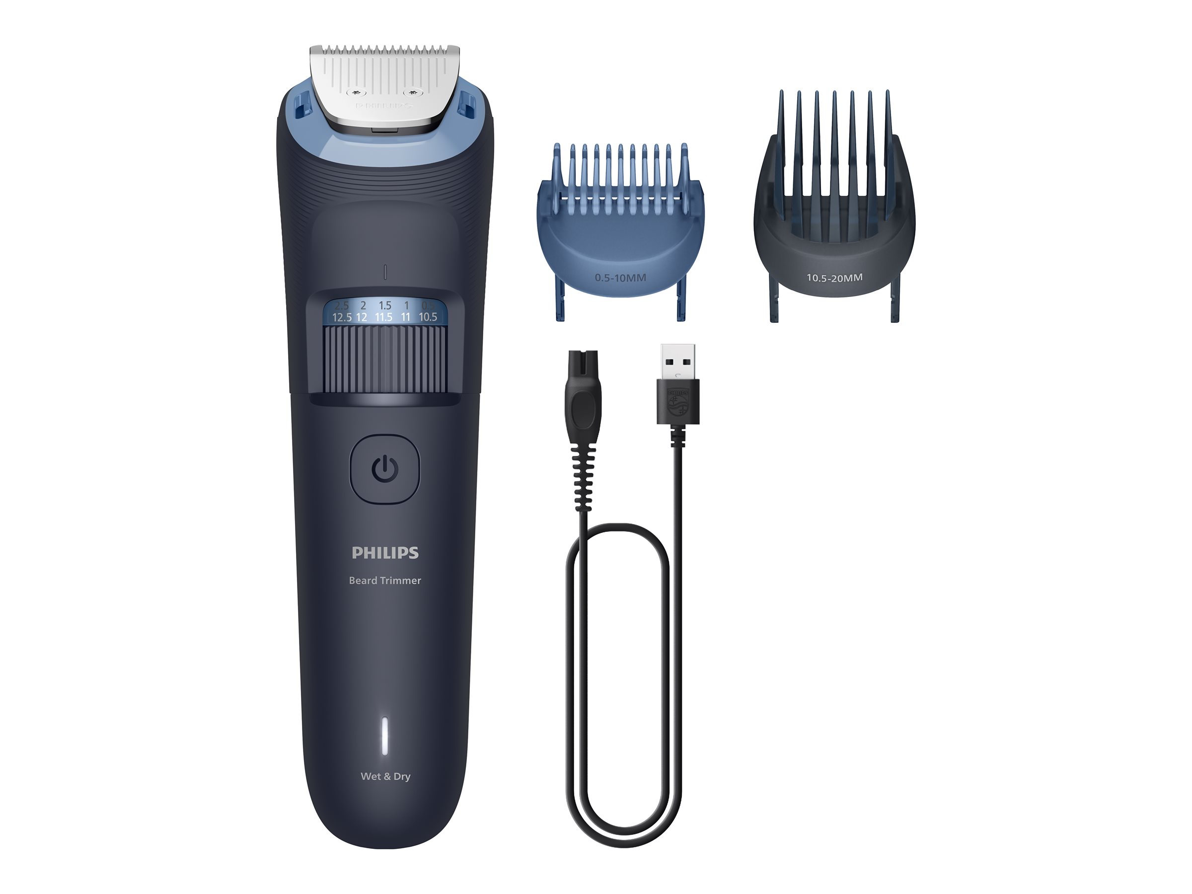 Philips BT3665/15 Series 3000 Beard Trimmer, Wet and Dry, Blue | Philips