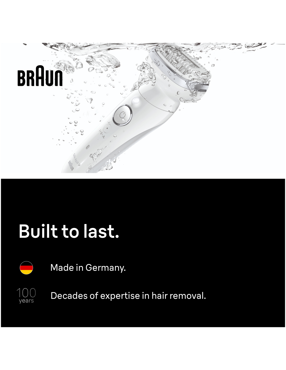 Braun Silk-épil 9 SES9-030 | Epilator | Operating time (max) 50 min | Number of power levels 2 | Wet & Dry | White/Silver - Image 3