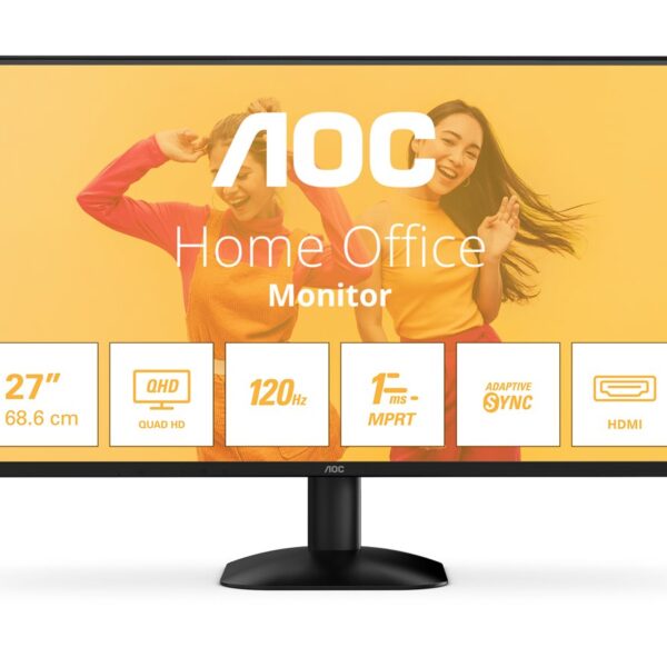 AOC | Q27B35S3 | 27 " | IPS | QHD | 16:9 | 120 Hz | 1 ms | 2560 x 1440 pixels | 300 cd/m² | HDMI ports quantity 1 | Black