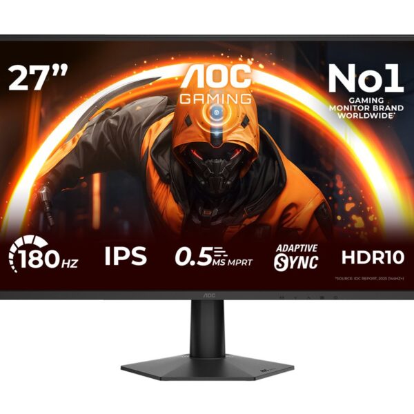 AOC | 27G50F | 27 " | IPS | FHD | 16:9 | 144 Hz | 0.5 ms | 1920 x 1080 pixels | 300 cd/m² | HDMI ports quantity 1 | Black