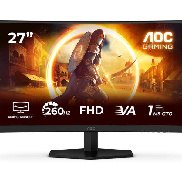 AOC | C27G42ZE | 27 " | Fast VA | FHD | 16:9 | 260 Hz | 1 ms | 1920 x 1080 pixels | 300 cd/m² | HDMI ports quantity 1 | Black