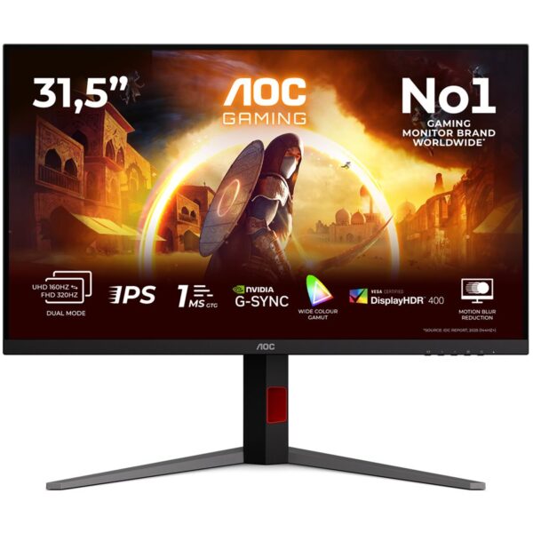 AOC | U32G4U | 32 " | Fast IPS | UHD | 16:9 | 160 Hz | 1 ms | 3840 x 2160 pixels | 450 cd/m² | HDMI ports quantity 2 | Black