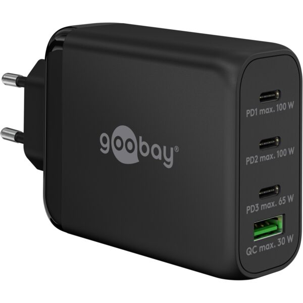 Goobay 100 W USB-C PD GaN Multiport Fast Charger, Black