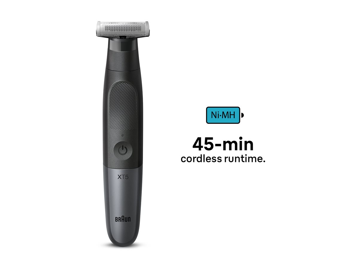 Braun Face and Body Hair trimmer | XT5300 Series XT5 | Cordless | Wet & Dry | Number of length steps 6 | Black/Silver - Image 2