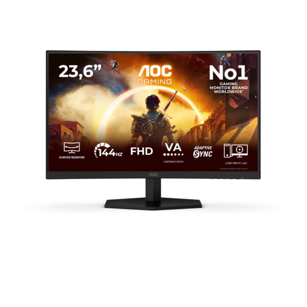 AOC | C24G42FE | 24 " | Fast VA | FHD | 16:9 | 180 Hz | 0.5 ms | 1920 x 1080 pixels | 300 cd/m² | HDMI ports quantity 1 | Black