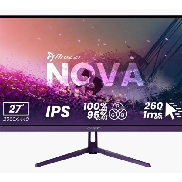 Arozzi | Nova | 27 " | IPS | QHD | 16:9 | 180 Hz | 1 ms | 2560 x 1440 pixels | 350 cd/m² | HDMI ports quantity 2 | Purple