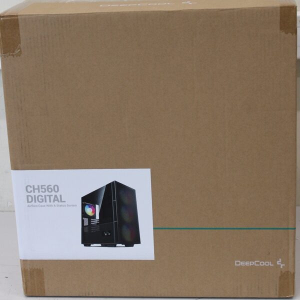 SALE OUT. Deepcool CH560 Digital MID TOWER CASE | Deepcool MID TOWER CASE | CH560 Digital | Side window | Mid-Tower | ATX PS2 | Black | DAMAGED PACKAGING, DENTED EDGE (BACK)