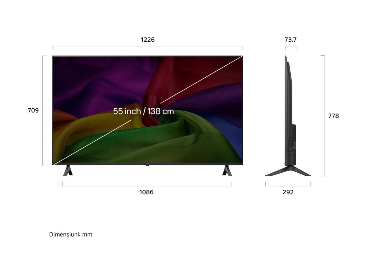LG NANO 4K AI TV | 55NU800B3LA | 55 | Smart TV | webOS | UHD | Black - Image 4