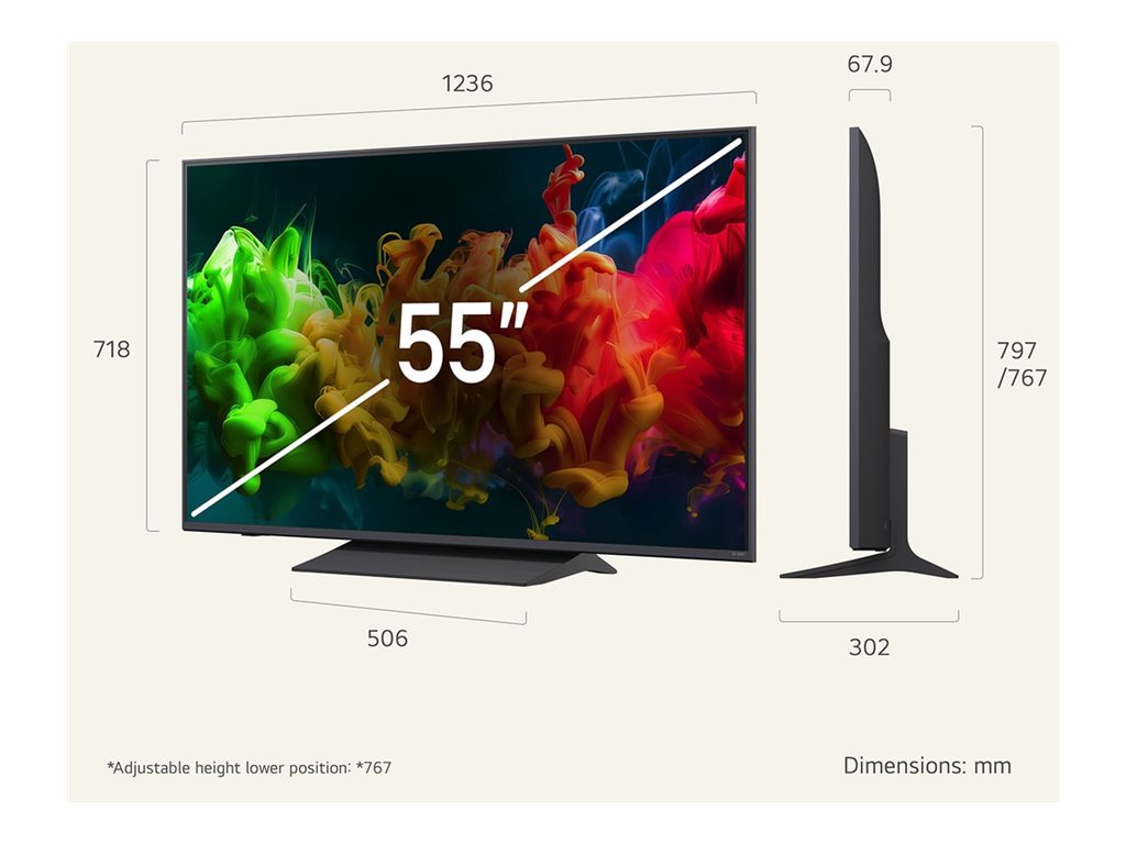 LG QNED 4K evo AI Mini LED TV | 55QNED8EB3B | 55 | Smart TV | webOS | UHD | Black - Image 3