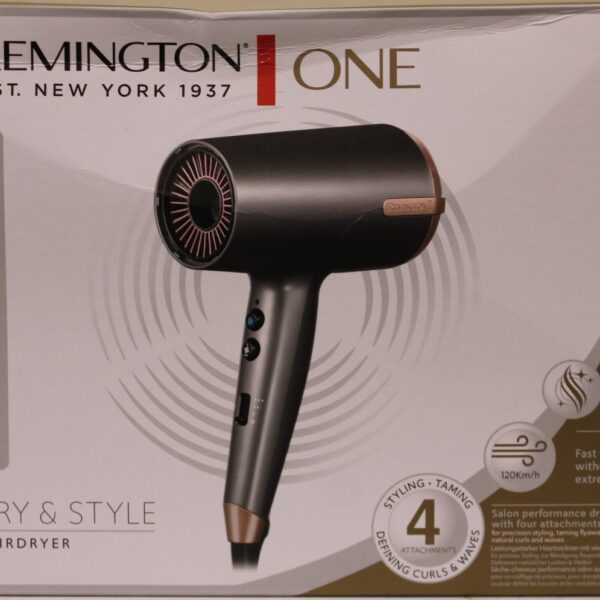 SALE OUT. Remington D6077 Hair dryer, 2000 W, Grey | Remington Hair dryer | D6077 | 2000 W | Number of temperature settings 3 | Ionic function | Diffuser nozzle | Grey | DAMAGED PACKAGING | Warranty 24 month(s)