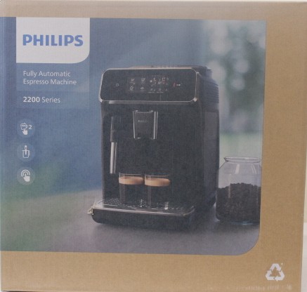 SALE OUT. Philips EP2224/10 Espresso Coffee maker, Fully automatic, 15 bar, Classic milk frother, Water tank 1.8 L, Black | Philips | Espresso Coffee Maker | EP2224/10 | Pump pressure 15 bar | Built-in milk frother | Fully automatic | Kashmir Gray | DAMAGED PACKAGING AND COFFEE BEAN CONTAINER LID