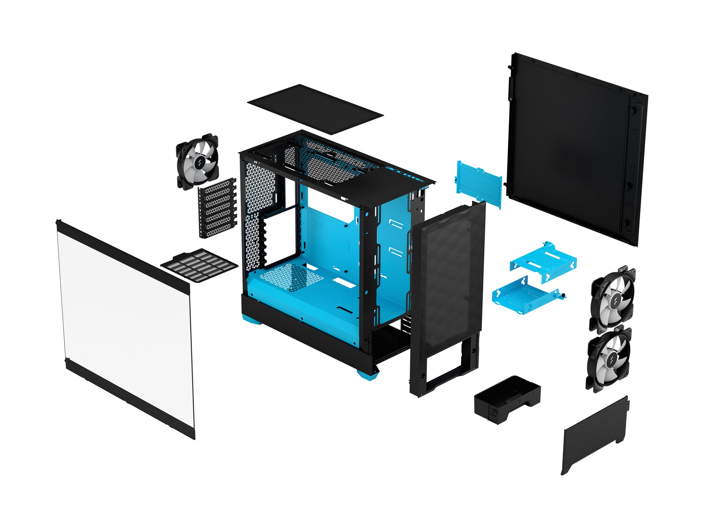 Fractal Design | Pop Air RGB | Side window | ATX, mATX, Mini ITX | ATX | Cyan Core TG Clear Tint - Image 18
