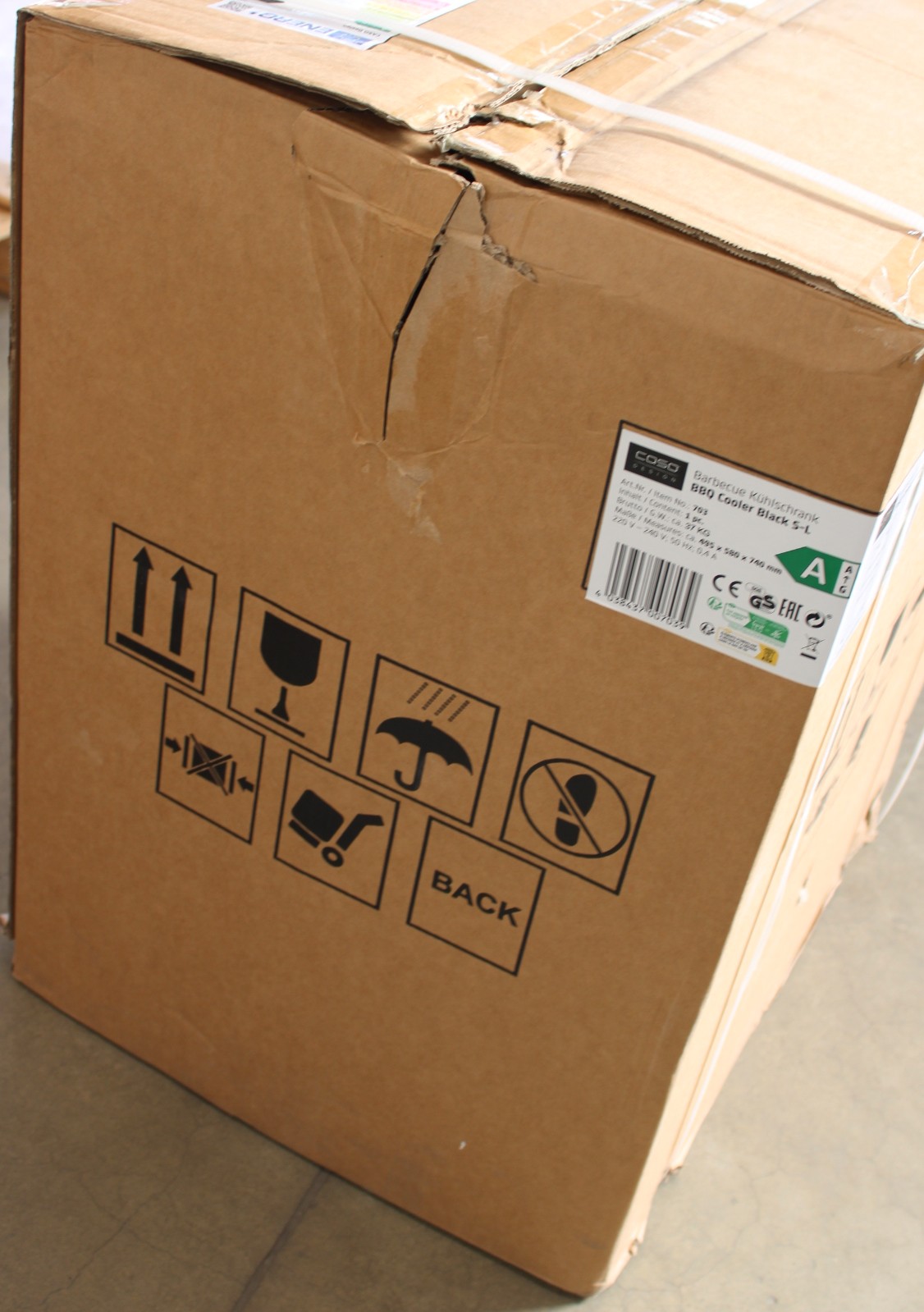 SALE OUT. | Caso Barbecue Cooler | S-L | Energy efficiency class F | Free standing | Black | DAMAGED PACKAGING, DENTED TOP AND BACKSIDE - Image 3