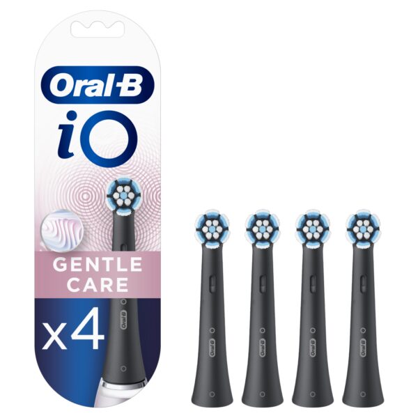 Oral-B | Toothbrush replacement | iO Gentle Care | Heads | For adults | Number of brush heads included 4 | Number of teeth brushing modes Does not apply | Black