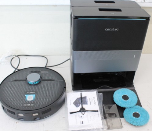 SALE OUT. Cecotec Conga X70 Robotic vacuum cleaner, dust and water base | Cecotec Conga X70 | Robot Vacuum Cleaner | Operating time (max) 240 min | Wet&Dry | 5200 mAh | 15000 Pa | Black | USED | 22 month(s)
