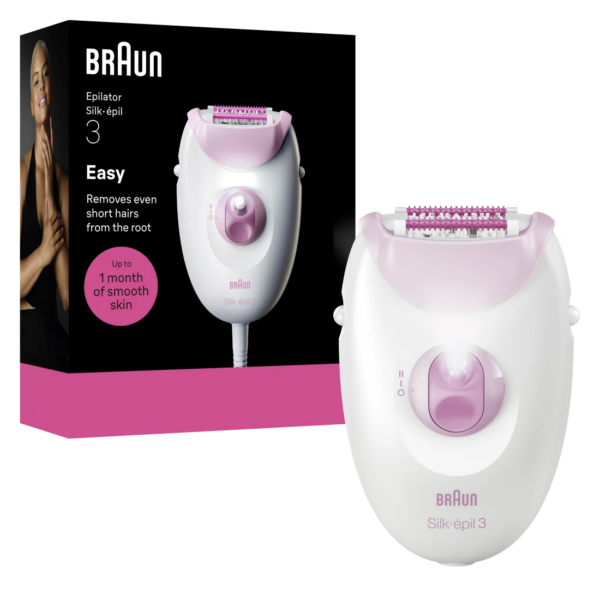 Braun Epilator | Silk-épil 3 SE3-000 | Number of power levels 1 | White/Pink