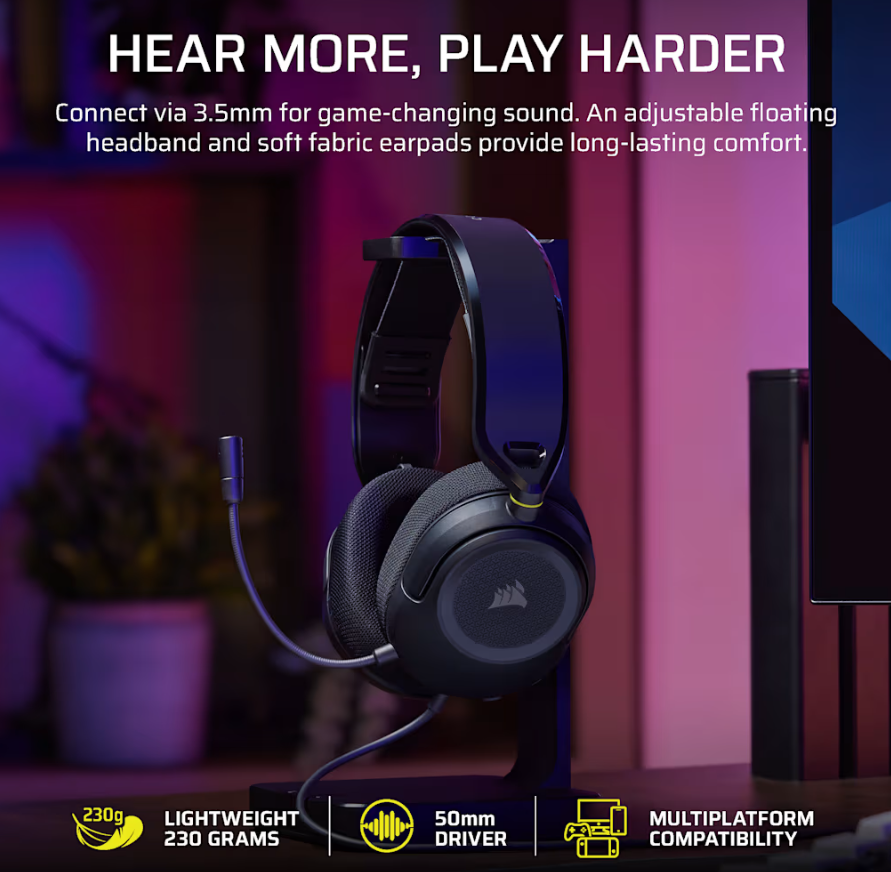 Corsair Gaming Headset | HS35 v3 | Wired | Microphone | Carbon - Image 4
