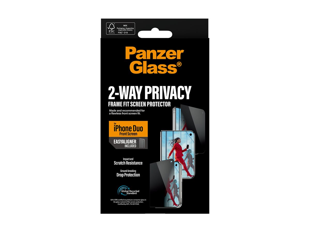 PanzerGlass Privacy w. EasyAligner | Screen protector | Apple | iPhone Duo | Glass | Transparent - Image 10