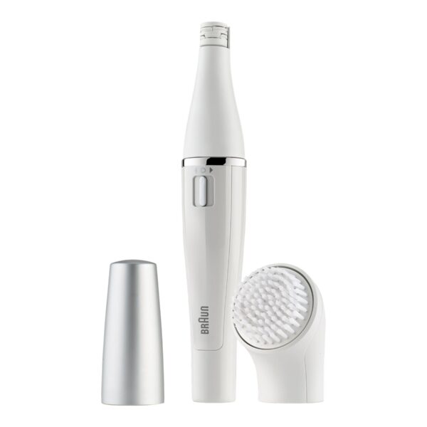 Braun Face Facial Epilator and Brush | SE810 | Number of power levels 1 | Wet & Dry | White/Silver