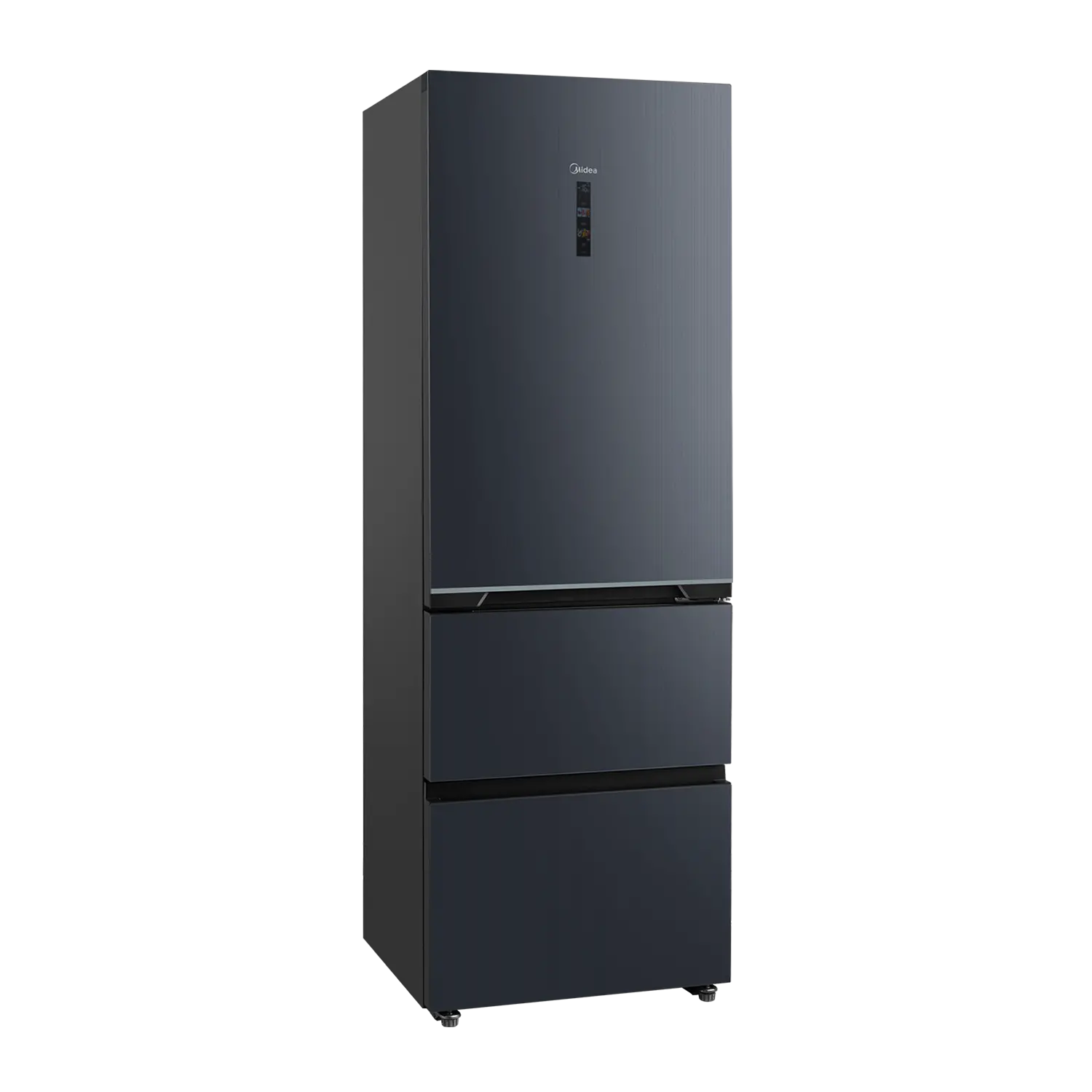 Midea Refrigerator | MDRB542BIE70 | Energy efficiency class Class E | Free standing | Height 191 cm | Combi | No Frost system | Fridge net capacity 257 L | Freezer net capacity 135 L | Display | 38 dB | Grey - Image 2