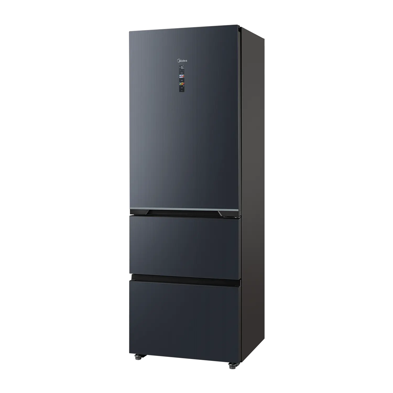 Midea Refrigerator | MDRB542BIE70 | Energy efficiency class Class E | Free standing | Height 191 cm | Combi | No Frost system | Fridge net capacity 257 L | Freezer net capacity 135 L | Display | 38 dB | Grey - Image 3