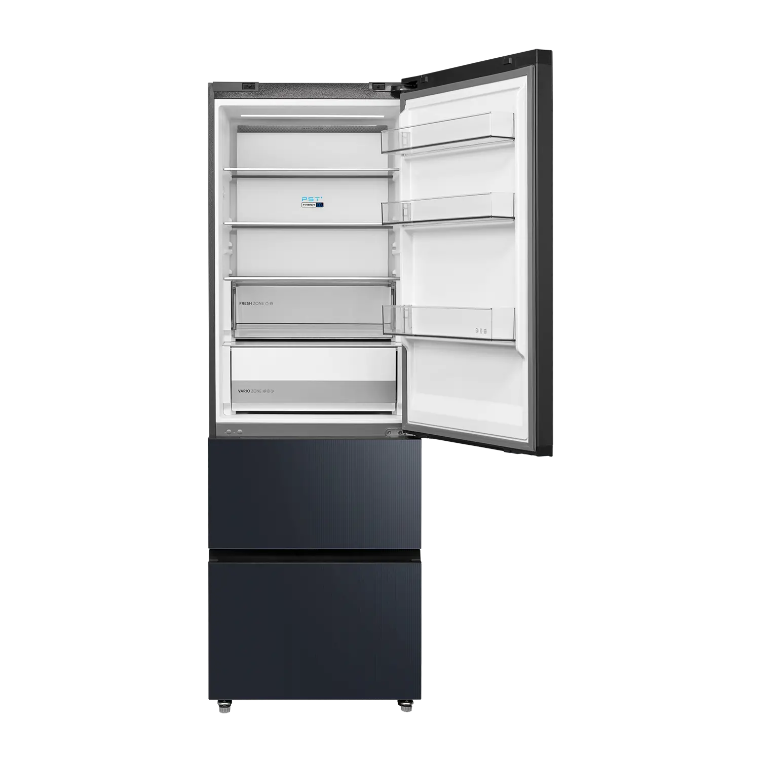 Midea Refrigerator | MDRB542BIE70 | Energy efficiency class Class E | Free standing | Height 191 cm | Combi | No Frost system | Fridge net capacity 257 L | Freezer net capacity 135 L | Display | 38 dB | Grey - Image 4