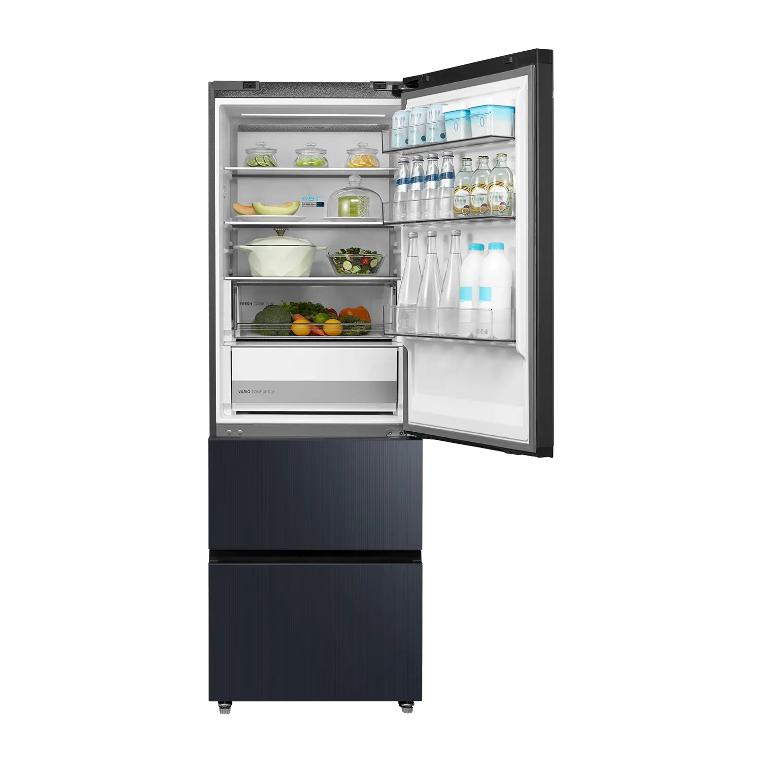 Midea Refrigerator | MDRB542BIE70 | Energy efficiency class Class E | Free standing | Height 191 cm | Combi | No Frost system | Fridge net capacity 257 L | Freezer net capacity 135 L | Display | 38 dB | Grey - Image 5