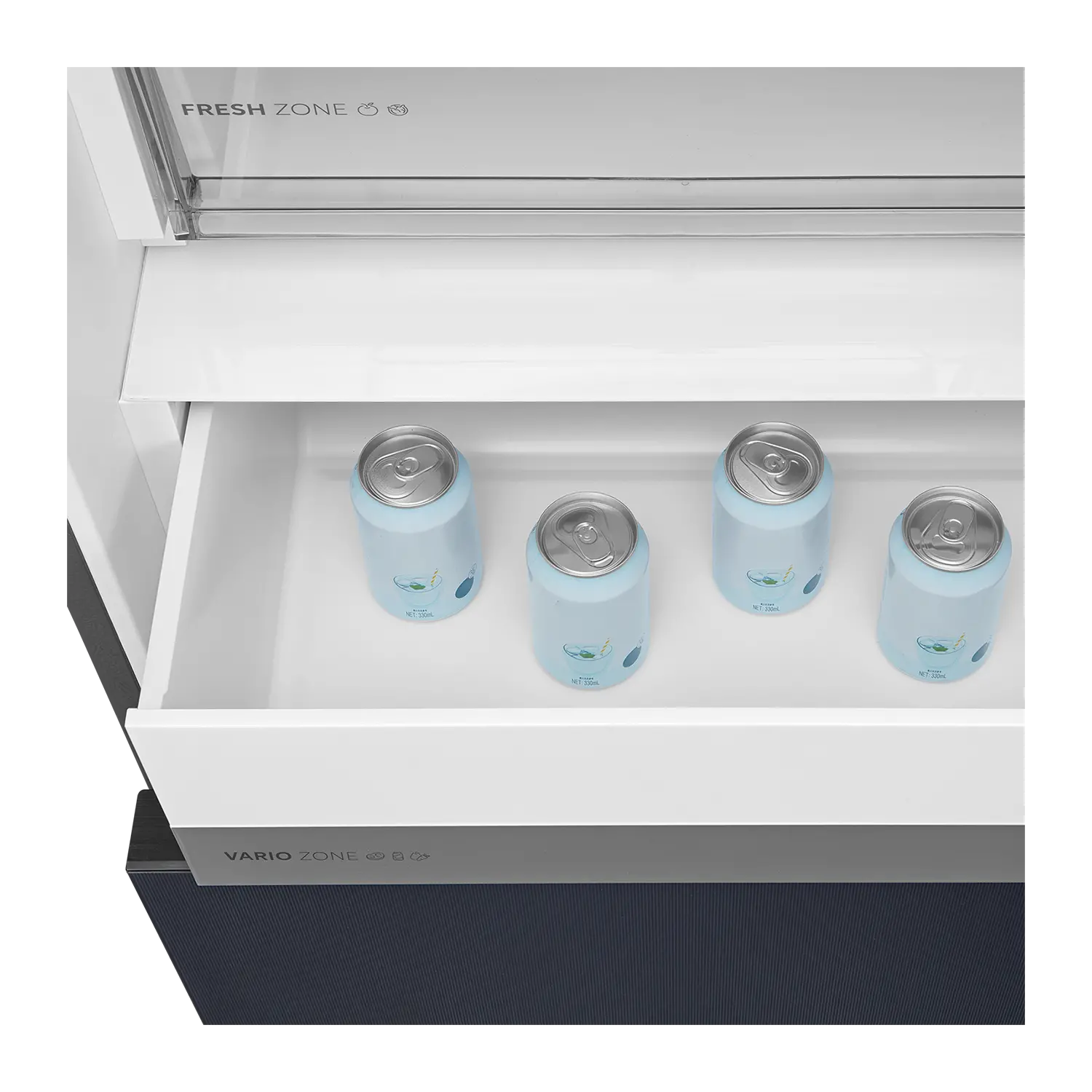 Midea Refrigerator | MDRB542BIE70 | Energy efficiency class Class E | Free standing | Height 191 cm | Combi | No Frost system | Fridge net capacity 257 L | Freezer net capacity 135 L | Display | 38 dB | Grey - Image 11