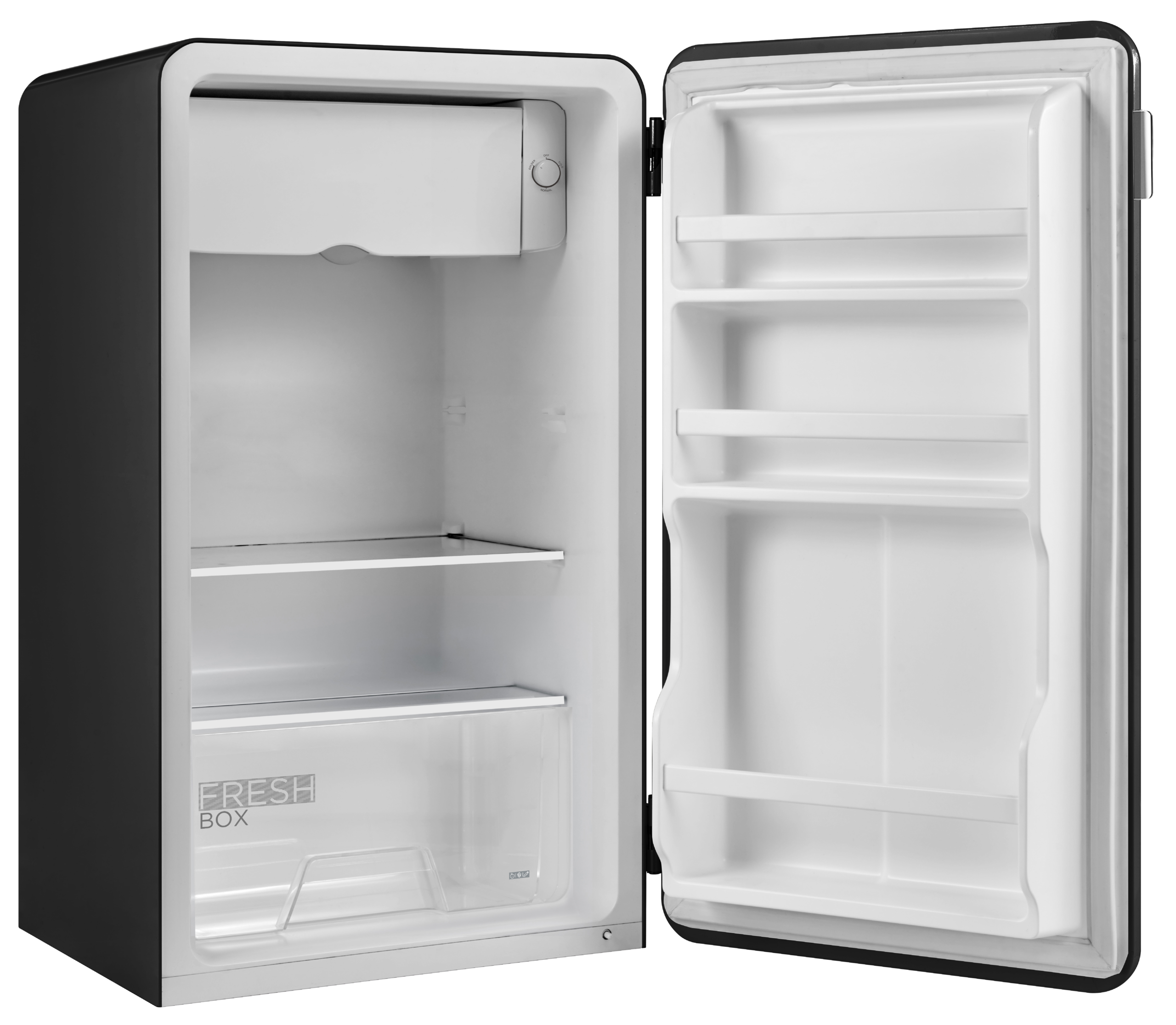 Midea Refrigerator | MDRD142SLE30 | Energy efficiency class Class E | Free standing | Height 83.5 cm | Larder | Fridge net capacity 93 L | 41 dB | Black - Image 3