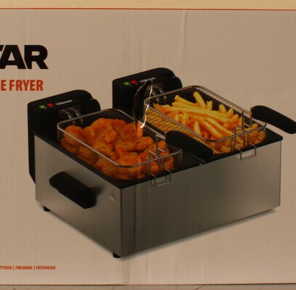 SALE OUT. Tristar FR-9342 Double deep fryer, Total capacity 6 L, 3600 W, Stainless Steel/Black | Tristar Double deep fryer | FR-9342 | Power 3600 W | Capacity 6 L | Silver | DAMAGED PACKAGING, DENTED BODY (BACKSIDE, BOTTOM) | 24 month(s)
