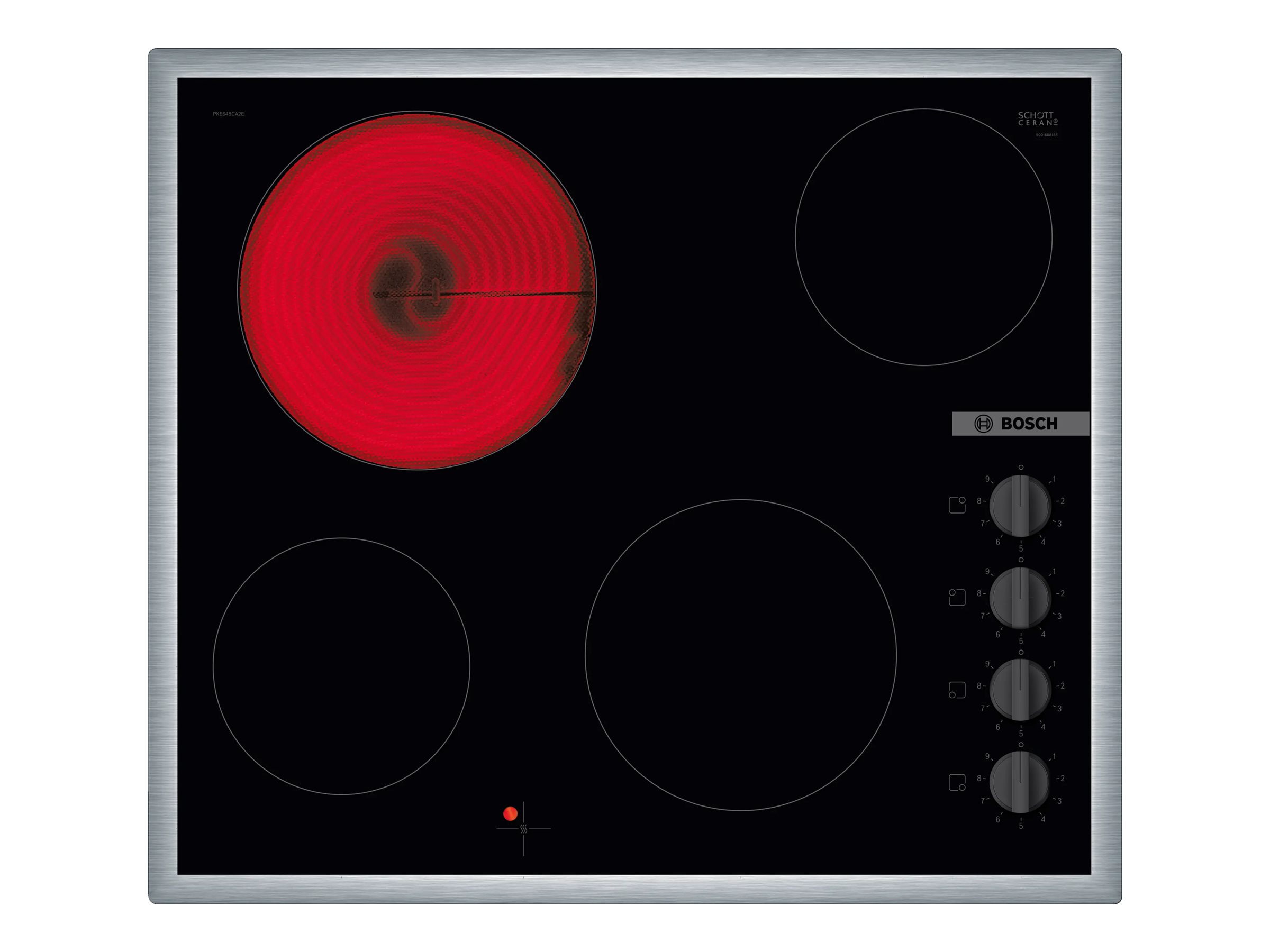 Bosch | Hob | PKE645CA2E | Vitroceramic | Number of burners/cooking zones 4 | Rotary knobs | Black - Image 3
