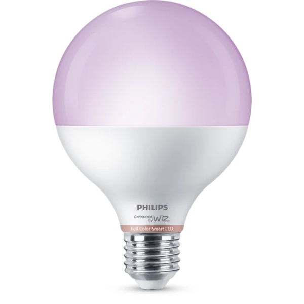 Philips Smart WFB 75W G95 822-65 RGB 1PF/6 | E27 | 11 W | Warm to cool white light | Bluetooth, Wi-Fi