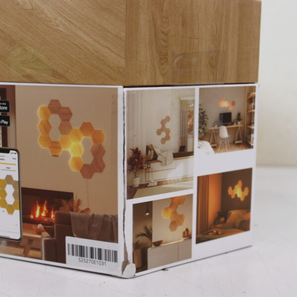 SALE OUT. Nanoleaf Elements Wood Look Hexagons Starter Kit (13 panels) | Cool White + Warm White | DAMAGED PACKAGING