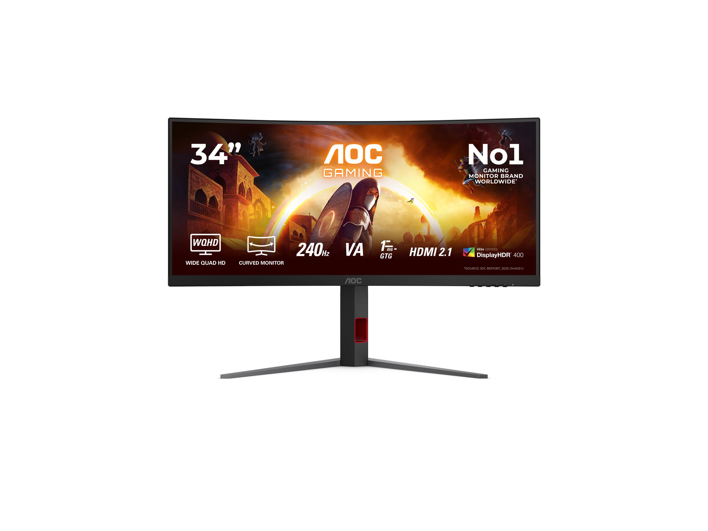 AOC | CU34G4Z | 34 " | Fast VA | WQHD | 21:9 | 240 Hz | 1 ms | 3440 x 1440 pixels | 450 cd/m² | HDMI ports quantity 2 | Black - Image 4