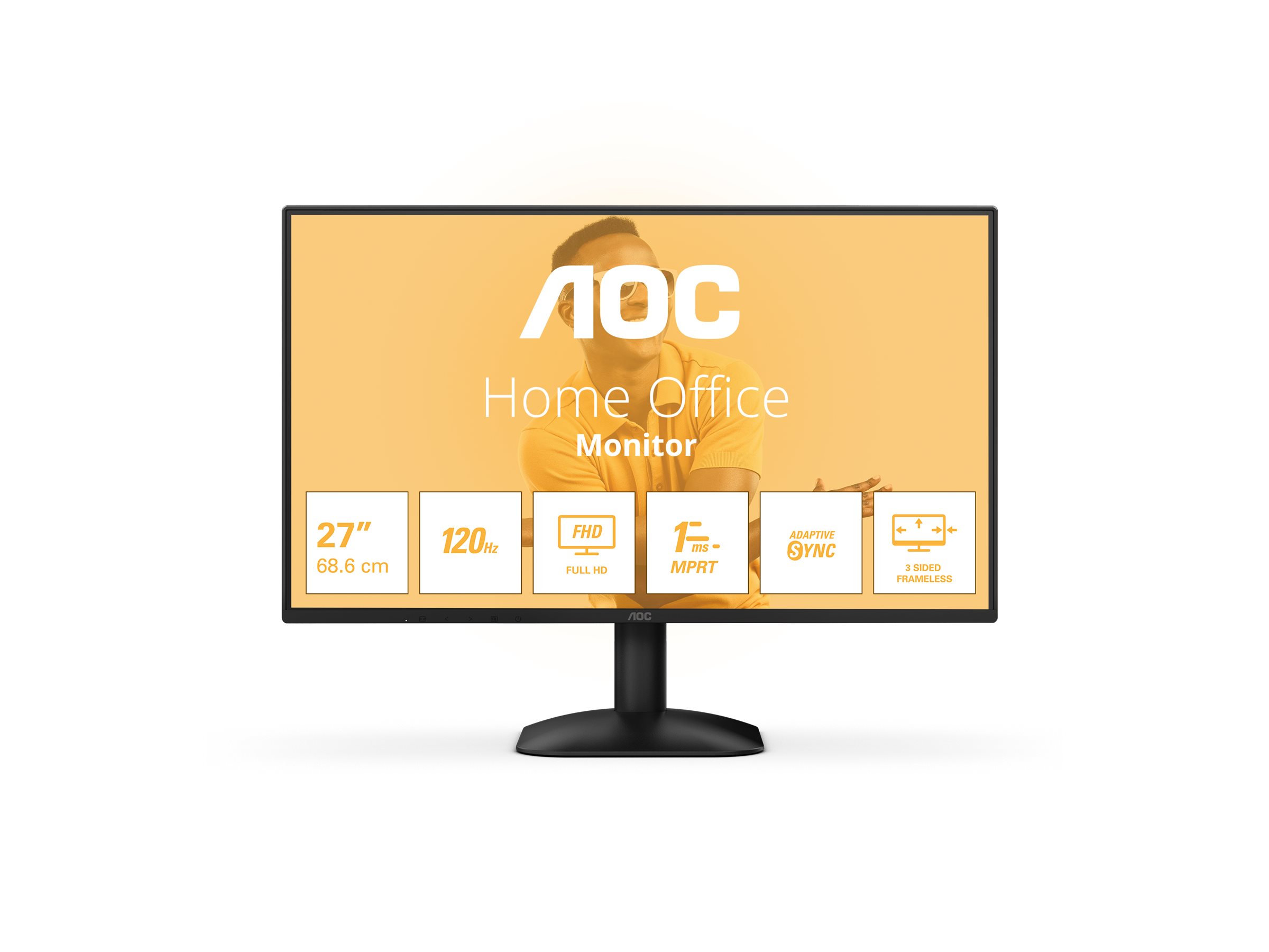 AOC | 27B31H | 27 " | IPS | FHD | 16:9 | 120 Hz | 1 ms | 1920 x 1080 pixels | 300 cd/m² | HDMI ports quantity 1 | Black - Image 2