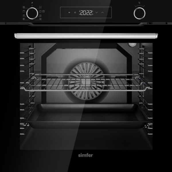 Simfer Oven | BI-81608P | 80 L | Multifuncional | Pyrolytic | Electronic | Steam function | Convection | Height 59.5 cm | Width 59.6 cm | Black
