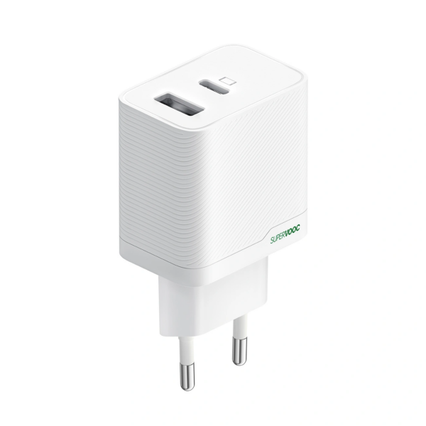 OPPO SUPERVOOC 45W Dual-Port Charger (White), OSAB4CB4AE