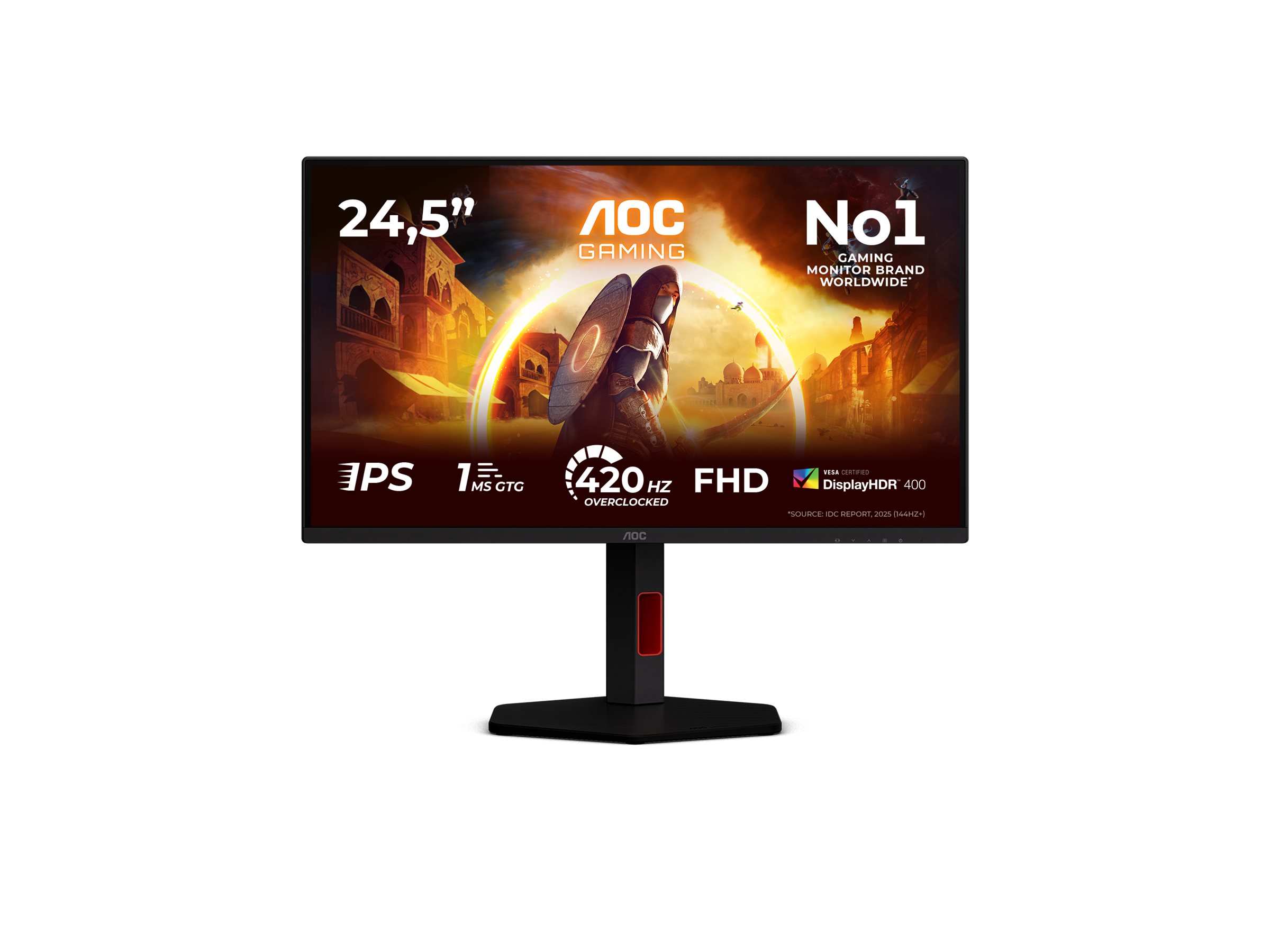 AOC | 25G4KUR | 25 " | Fast IPS | FHD | 16:9 | 420 Hz | 1 ms | 1920 x 1080 pixels | 350 cd/m² | HDMI ports quantity 2 | Black - Image 8