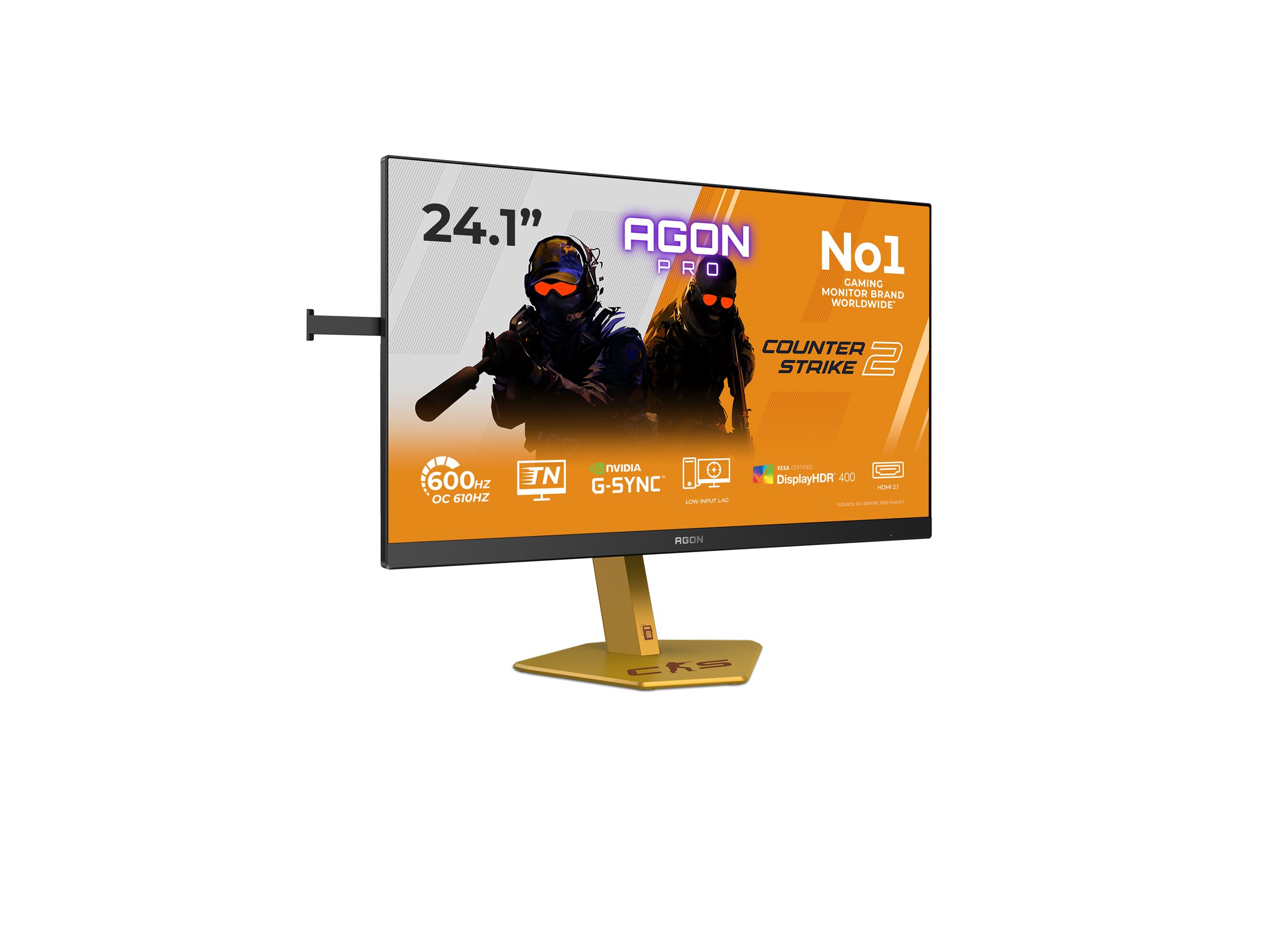 AOC | CS24A | 24 " | TN | FHD | 16:9 | 610 Hz | 0.5 ms | 1920 x 1080 pixels | 500 cd/m² | HDMI ports quantity 2 | Black/Orange - Image 23