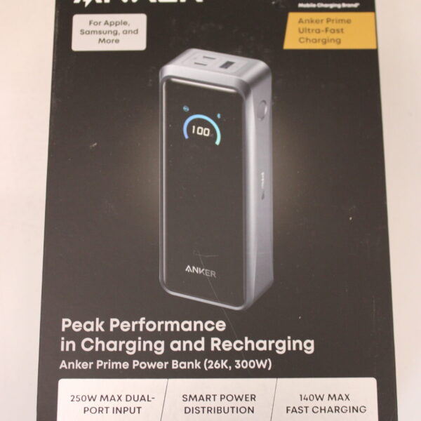 SALE OUT. Anker Prime power bank - USB, 2 x USB-C - 300 Watt | 26250 mAh | Black | UNPACKED, SMALL SCRATCHED ON TOP EDGE