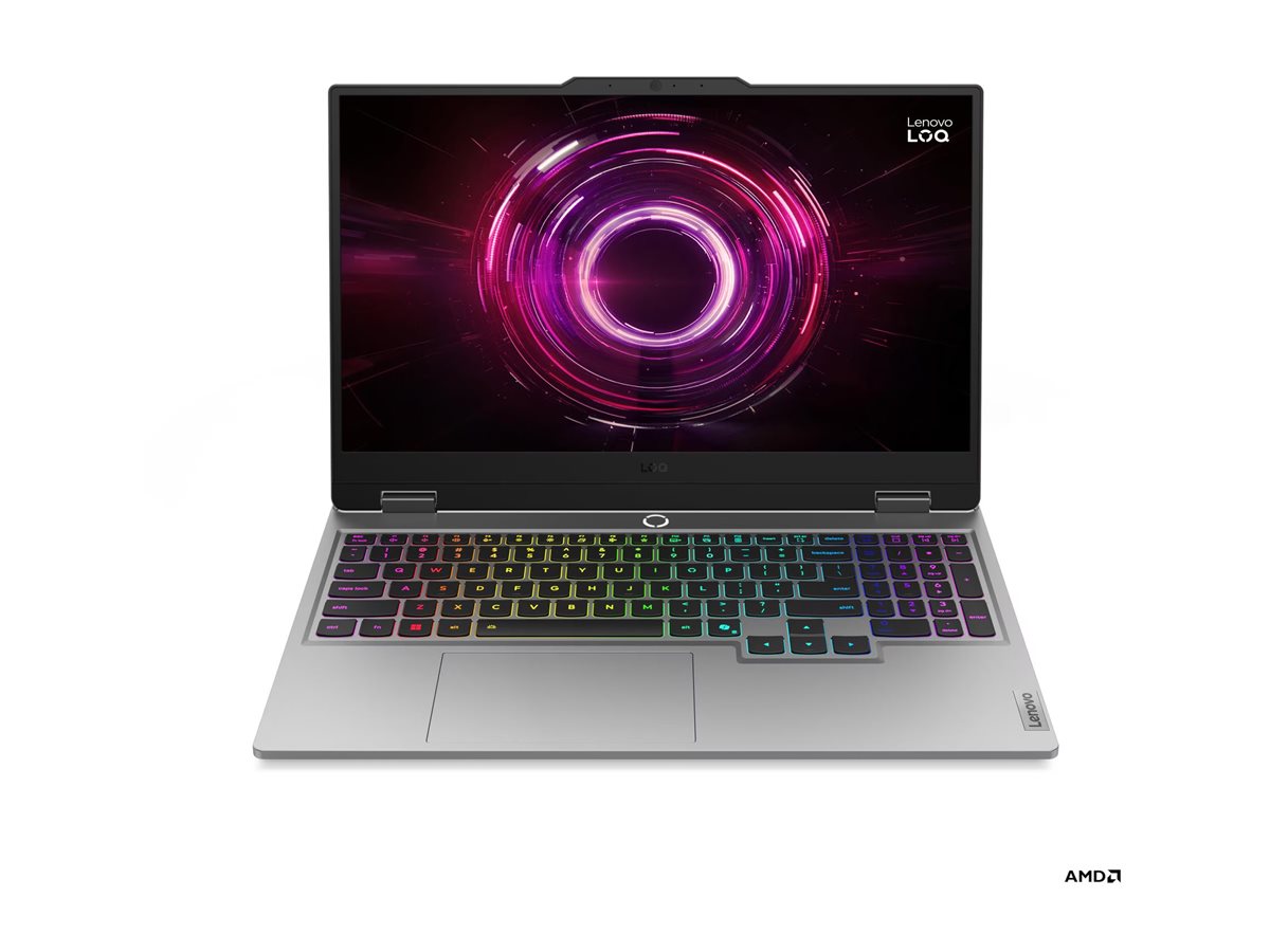 Lenovo- LOQ 15AHP10 | Luna Grey | 15.6 " | IPS | FHD | 1920 x 1080 pixels | Anti-glare | AMD Ryzen 7 | 250 | 16 GB | SODIMM DDR5 | Solid-state drive capacity 1000 GB | NVIDIA GeForce RTX 5060 | GDDR7 | 8 GB | Windows 11 Home | 802.11ax | Bluetooth version 5.3 | Keyboard language English | Keyboard backlit | Warranty 24 month(s) | Battery warranty 12 month(s)