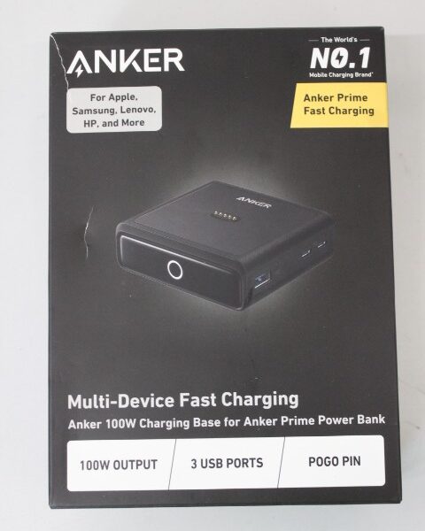 SALE OUT. Anker Prime Charging Base for Power Bank, 100W | A1902311 | Black | UNPACKED, DAMAGED PACKAGING, SCRATCHED
