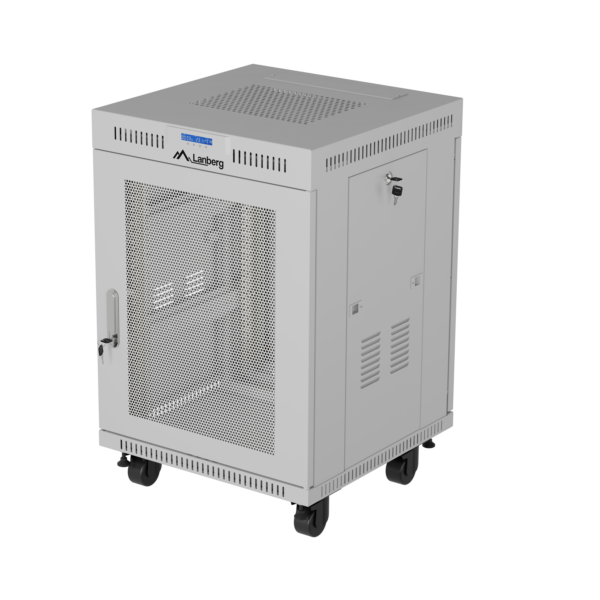 Lanberg Rack cabinet 19" free-standing 15U/600x600 (flat pack) with mesh door LCD | FF01-6615-23SL | IP20 | Grey, RAL7035