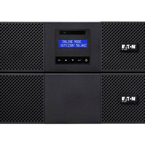 Eaton 9E UPS, 11 kVA, 10 kW, Input: Hardwired, Outputs: Hardwired, Rack, 6U, Rack-mounting kit included | Eaton