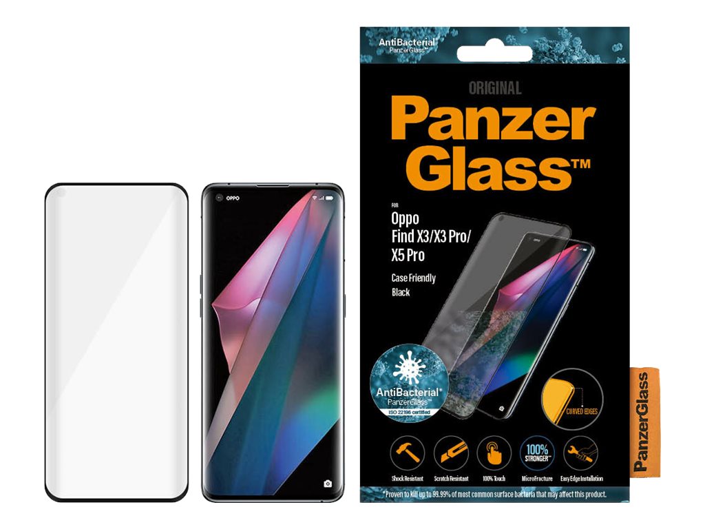 PanzerGlass | Screen protector | OPPO | Find X3/ X3 Pro/ X5 Pro | Glass | Black | Antibacterial glass; Protects the entire screen; 100% touch; Shock absorbing - Image 12