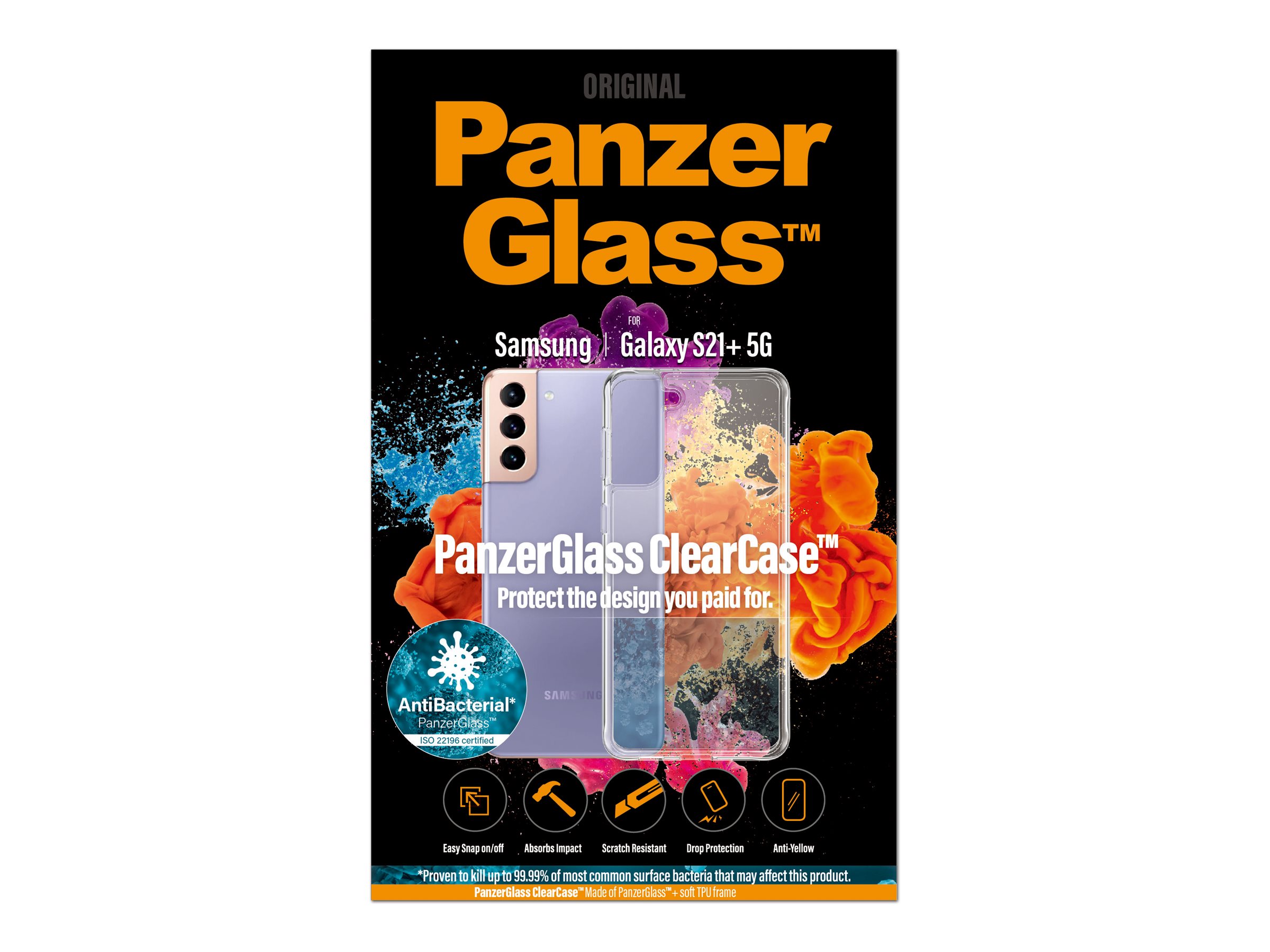 PanzerGlass | ClearCase | Case | Samsung | Galaxy S21+ Series | Thermoplastic polyurethane (TPU) | Clear | Anti yellow; Scratch resistant; Anti greasy; Anti Ageing; AntiBacterial - Image 14