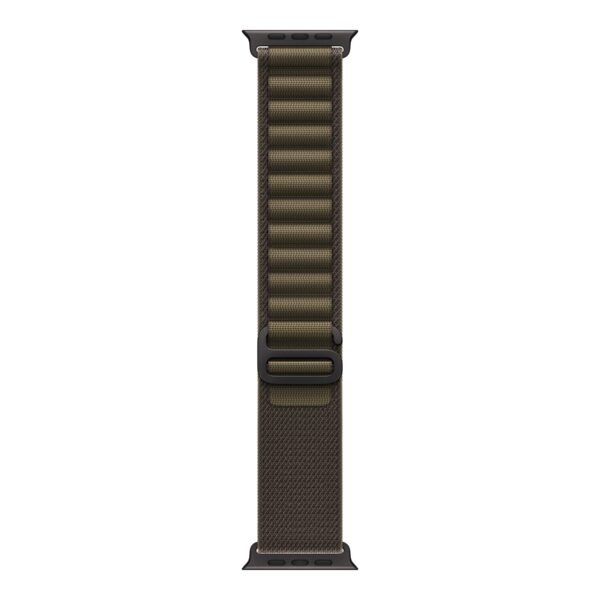 Apple 49mm Dark Olive Alpine Loop | 95% recycled polyester, 100% recycled spandex, 95% recycled titanium | Dark olive