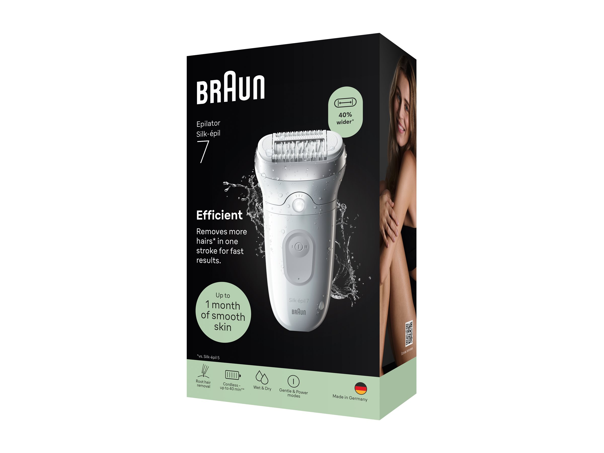 Braun Silk-épil 7 SE7-000 Epilator, Wet & Dry, White/Grey | Braun - Image 2